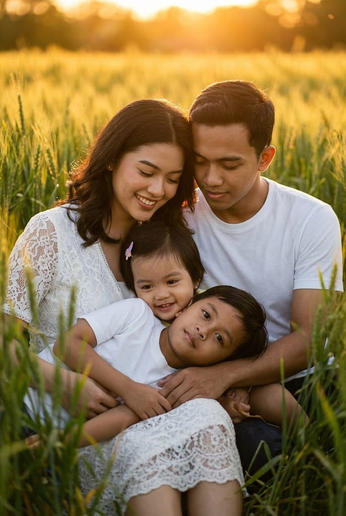 Family · Golden-Hour · Wheat-Field Prompt
