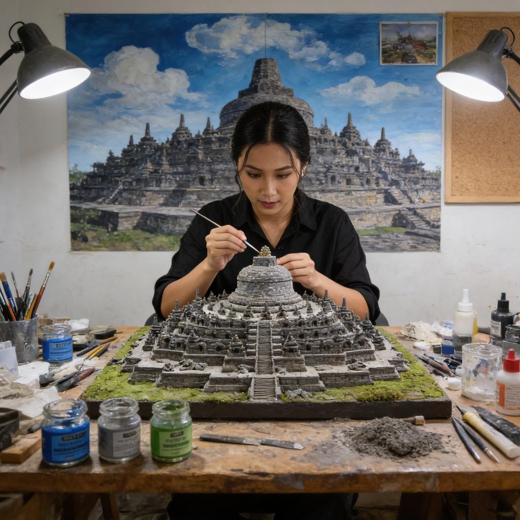 Borobudur · Candi · Diorama Prompt