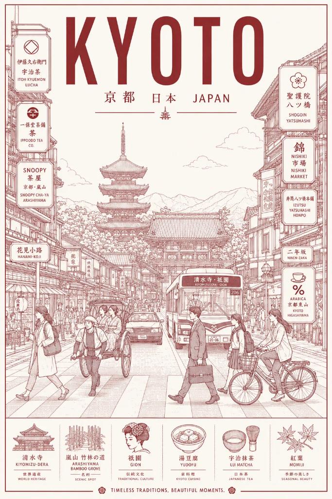 Travel Poster · Line Art · Vector Prompt
