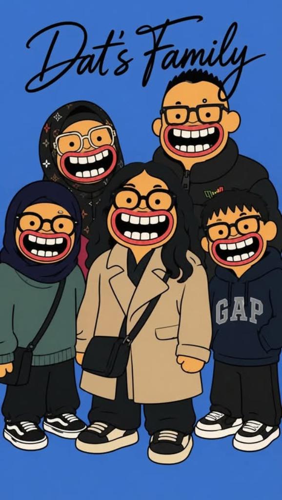 Family · Absurd Cartoon · 2d Cartoon Prompt