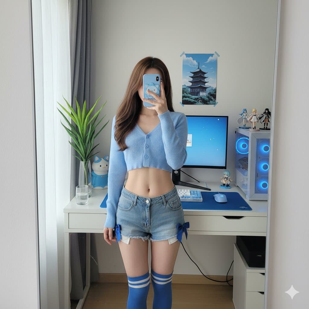 Selfie Cermin Kamar Otaku yang Detail