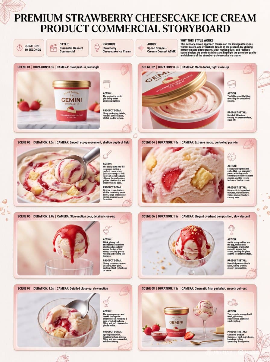 Storyboard Es Krim Cheesecake Stroberi