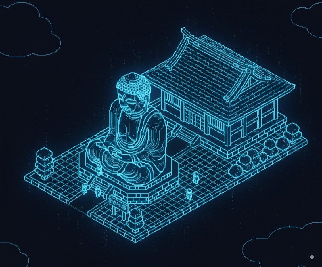 Wireframe Holografik Isometrik